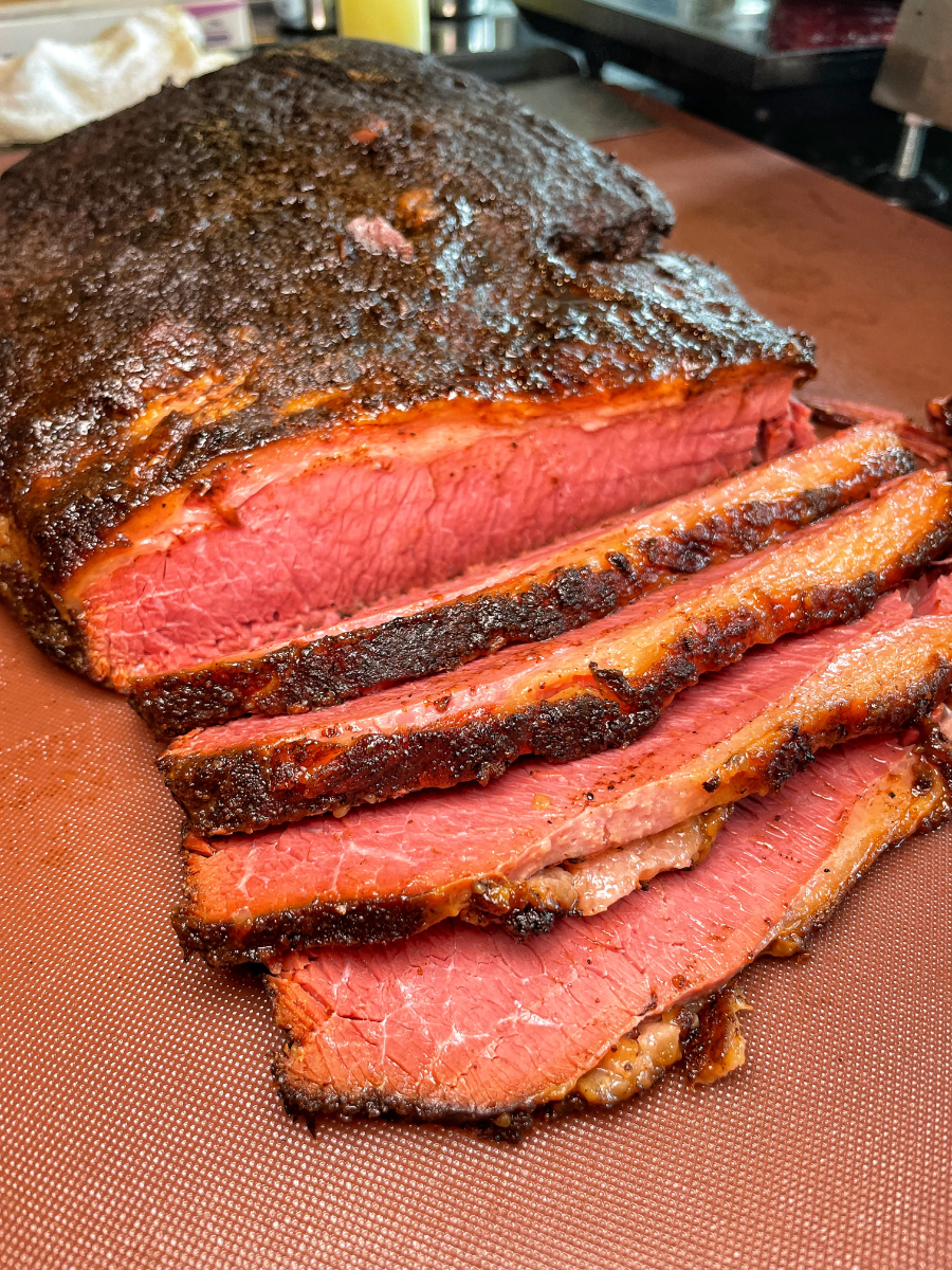 A close up of some meat on a plate